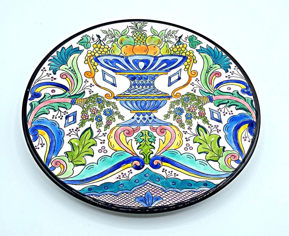 Vintage Ceramar Spain Hand Painted Fruit Motif Wall Plate